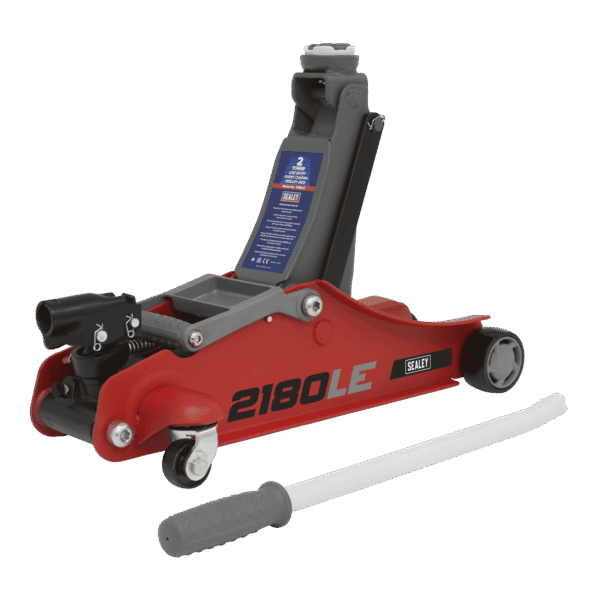 180° Handle Low Profile Short Chassis Trolley Jack 2 Tonne - Red