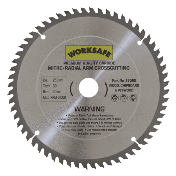 Worksafe® TCT Saw Blade 250 x 30mm 60tpu