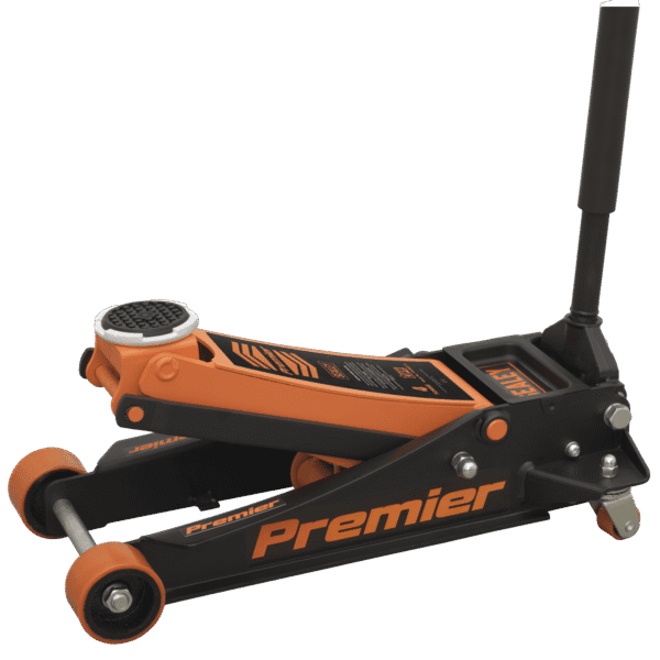 Premier Low Profile Trolley Jack with Rocket Lift 4 Tonne - Orange