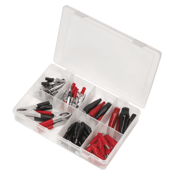 Crocodile Clip Assortment 60pc - Black & Red