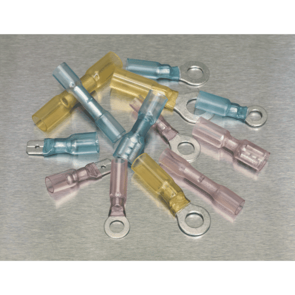 Adhesive Lined Heat Shrink Terminal Assortment 142pc - Blue, Red & Yellow