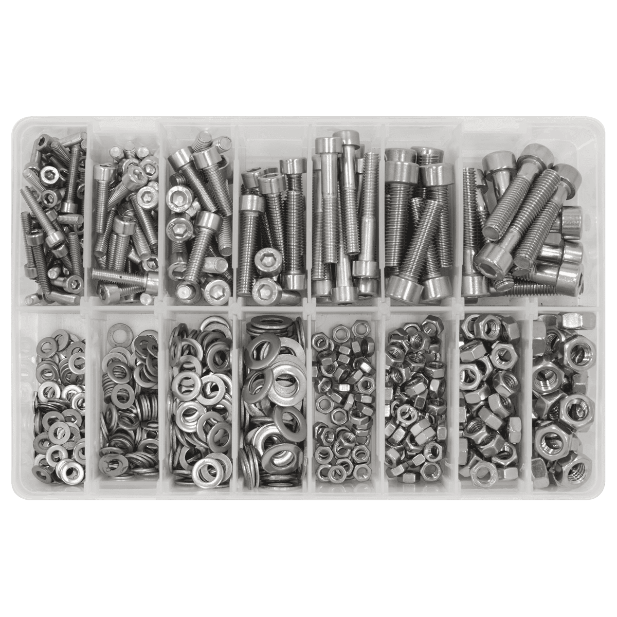Stainless Steel Hex Socket Bolt, Washer & Nut Assortment 710pcs - Image 5