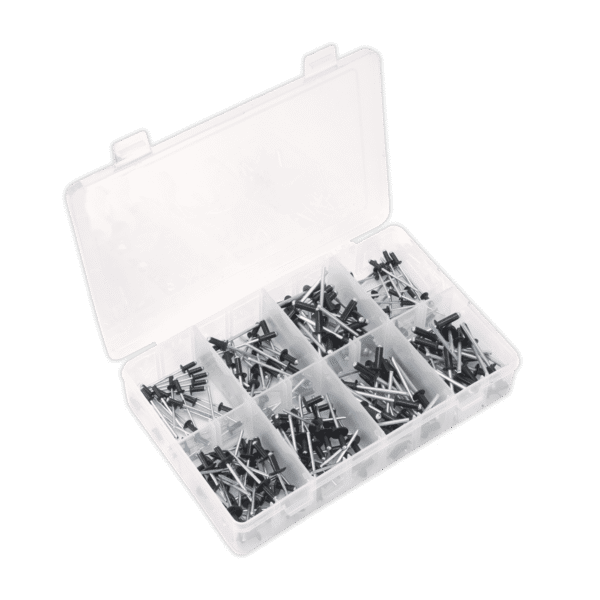 Black Anodised Rivet Assortment 200pc
