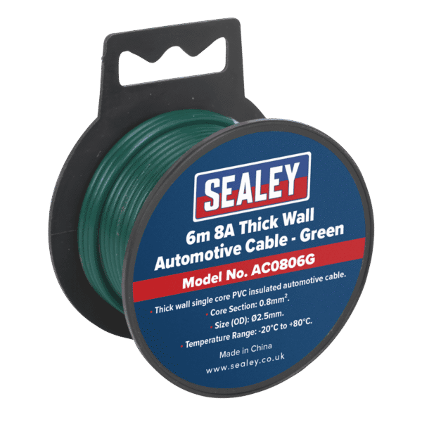 8A Thick Wall Automotive Cable 6m - Green
