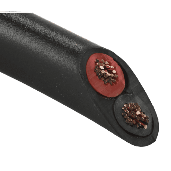 Thick Wall Flat Automotive Cable Twin 2 x 2mm² 28/0.30mm 30m - Black