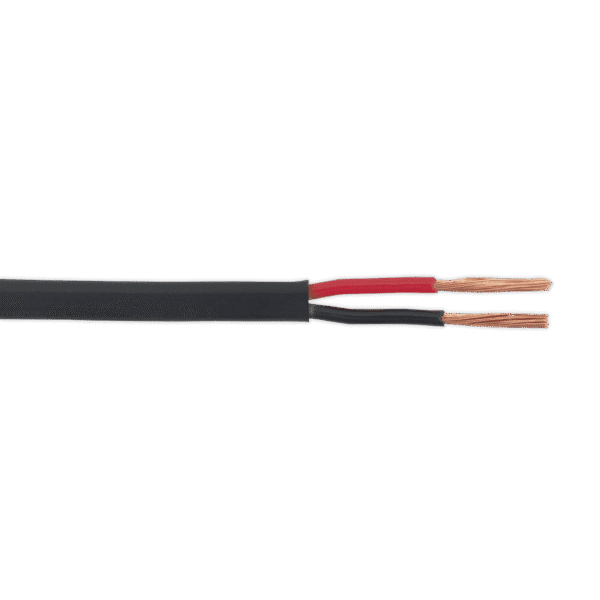 Thin Wall Flat Automotive Cable Twin 2 x 1mm² 32/0.20mm 30m - Black