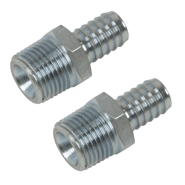 PCL Screwed Tailpiece Male 1/2"BSPT - 1/2" Hose - Pack of 2