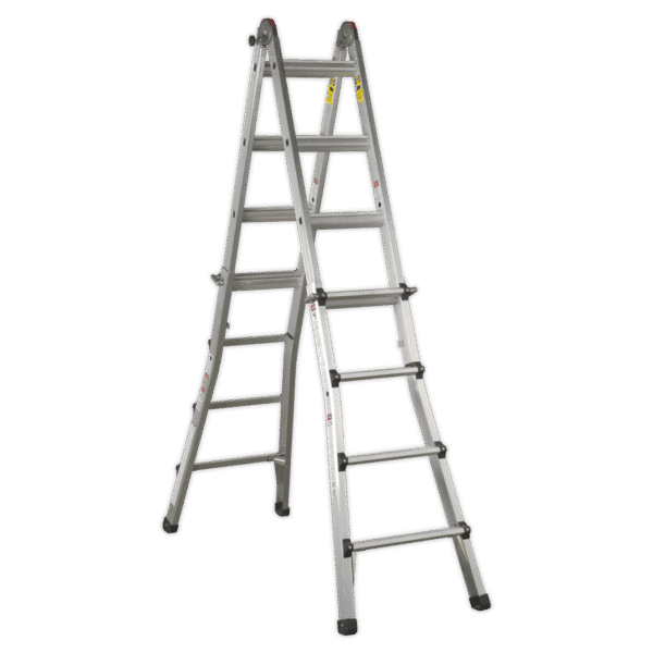 Aluminium 4-Way Telescopic Adjustable-Height Ladder - EN 131