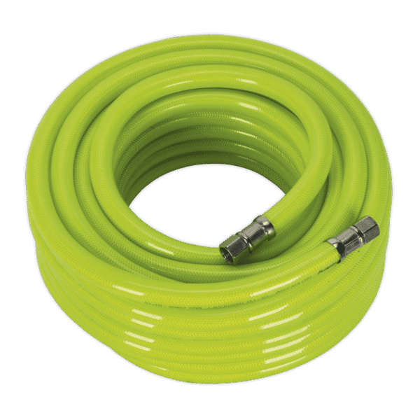 High-Visibility Air Hose with 1/4"BSP Unions 15m x 10mm
