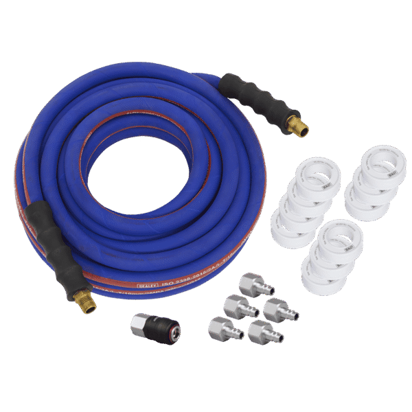 Extra-Heavy-Duty High Flow Air Hose Kit with Couplings 15m x 13mm