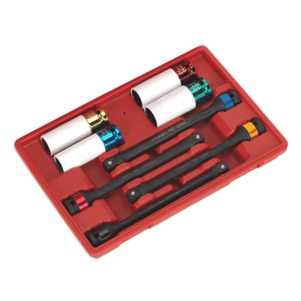 Torque Stick & Aluminium Wheel Impact Socket Set 1/2"Sq Drive 8pc