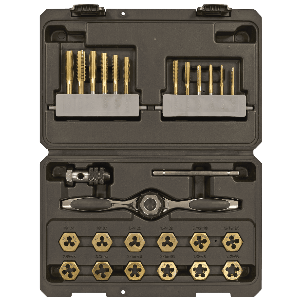 Premier Hexagonal Tap & Die Set 26pc Hexagonal - Imperial - Titanium Coated