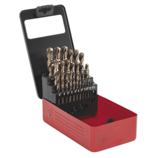HSS Cobalt Fully Ground Drill Bit Set 25pc