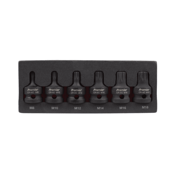 Premier Spline Impact Socket Bit Set 1/2"Sq Drive 6pc