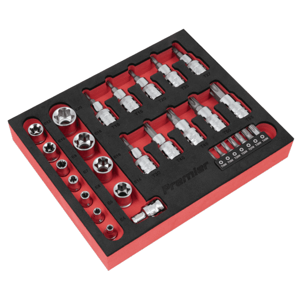 Premier TRX-Star* Socket & Security Bit Set 1/4"Sq & 3/8"Sq Drive 29pc