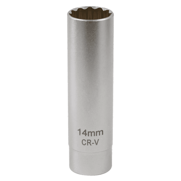 Spark Plug Socket with Magnetic Retainer 3/8"Sq Drive 12-Point 14mm