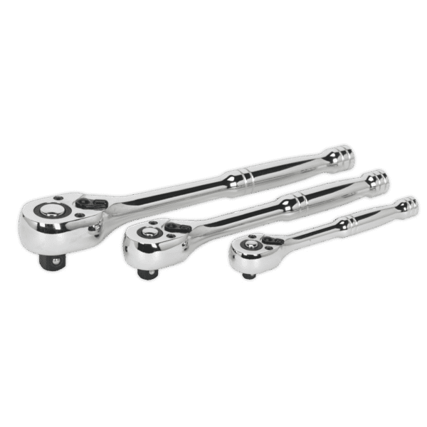 Premier Pear-Head Ratchet Wrench Set with Flip Reverse 3pc