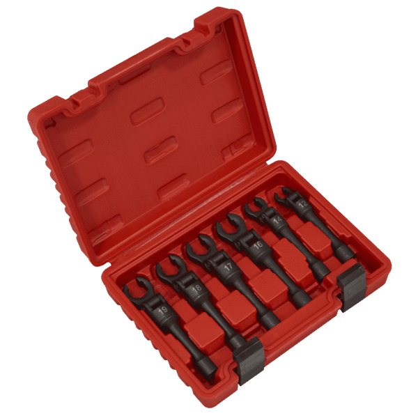 Flexi-Head Flare Nut Diesel Injection Wrench Set 6pc 3/8"Sq Drive
