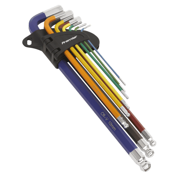 Premier Extra-Long Ball-End Hex Key Set 9pc
