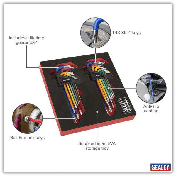 Premier TRX-Star* & Ball-End Hex Key Set 18pc Long Anti-Slip