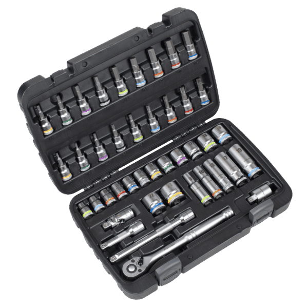 Socket & Socket Bit Set 3/8"Sq Drive 42pc