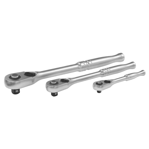 Premier Platinum Pear-Head Ratchet Wrench Set with Flip Reverse 3pc