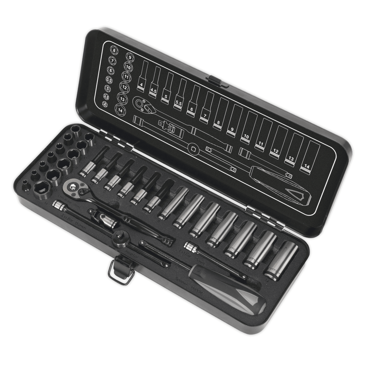 Premier Black Socket Set 1/4"Sq Drive 32pc - Image 6