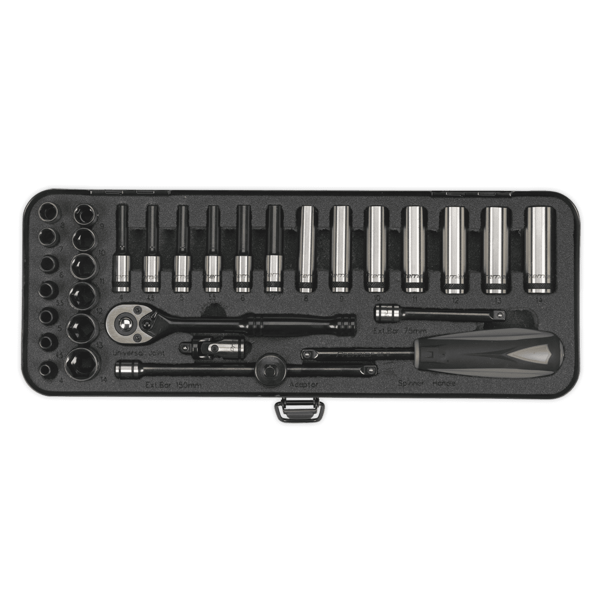 Premier Black Socket Set 1/4"Sq Drive 32pc - Image 10
