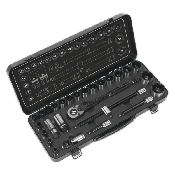 Premier Black Socket Set 1/2"Sq Drive 28pc