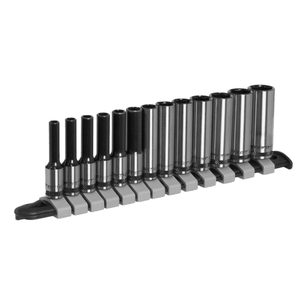 Premier Black Deep Socket Set 1/4"Sq Drive 13pc
