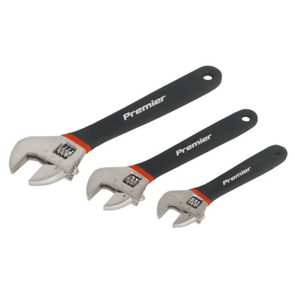 Premier Adjustable Ni-Fe Finish Wrench Set 3pc