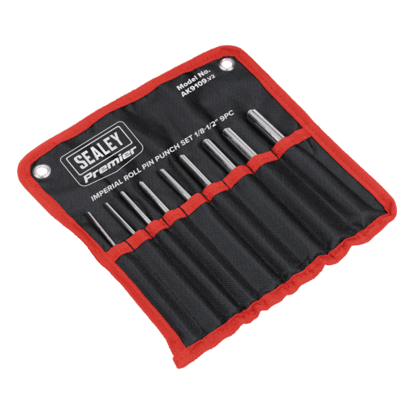 Premier Roll Pin Punch Set Imperial 1/8-1/2" 9pc