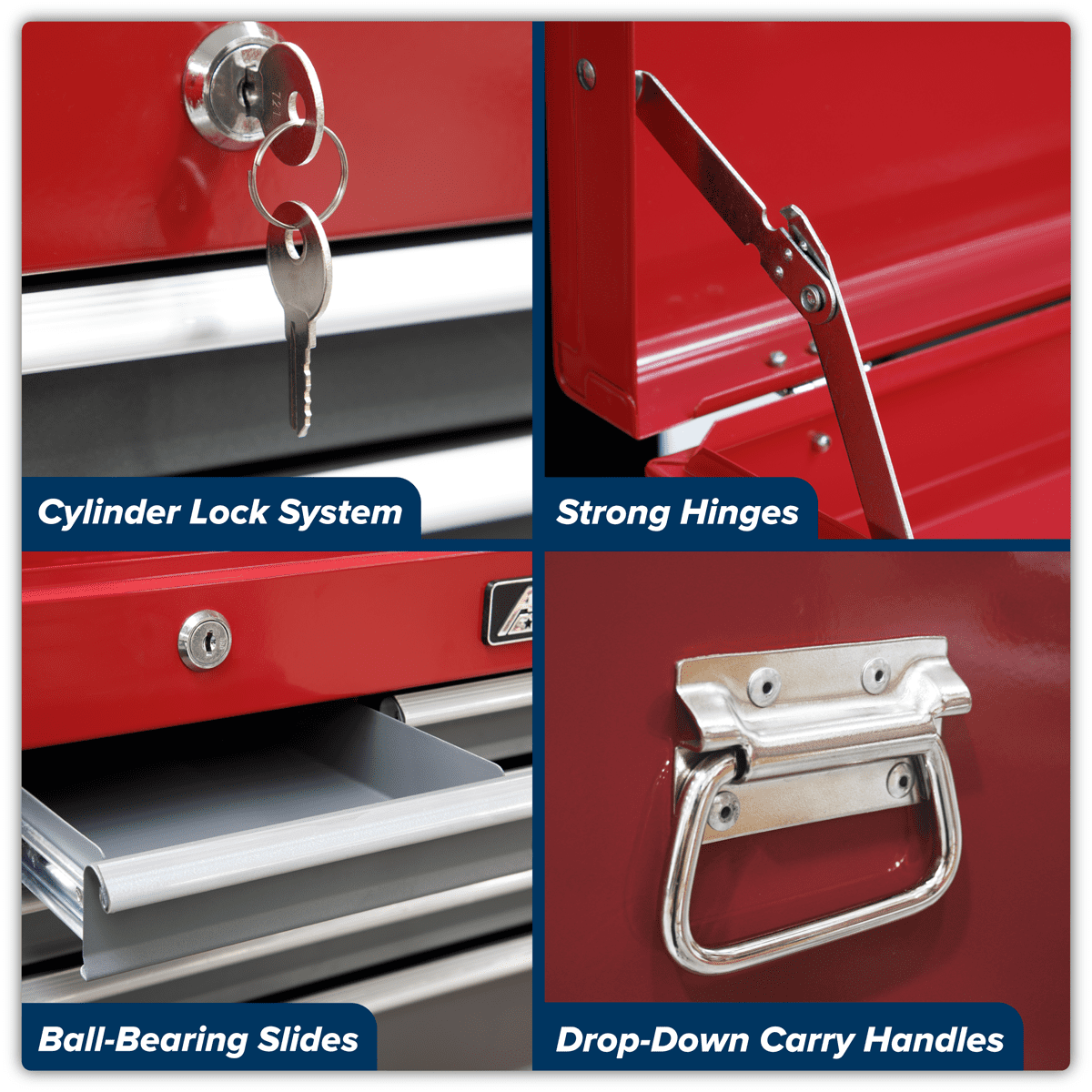 American PRO® Topchest 6 Drawer - Red/Grey