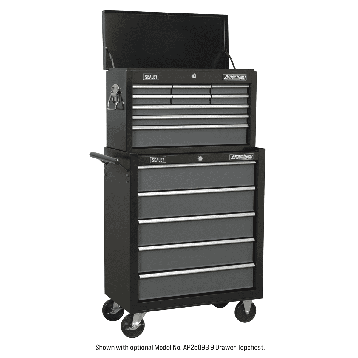 American PRO® Rollcab 5 Drawer - Black/Grey