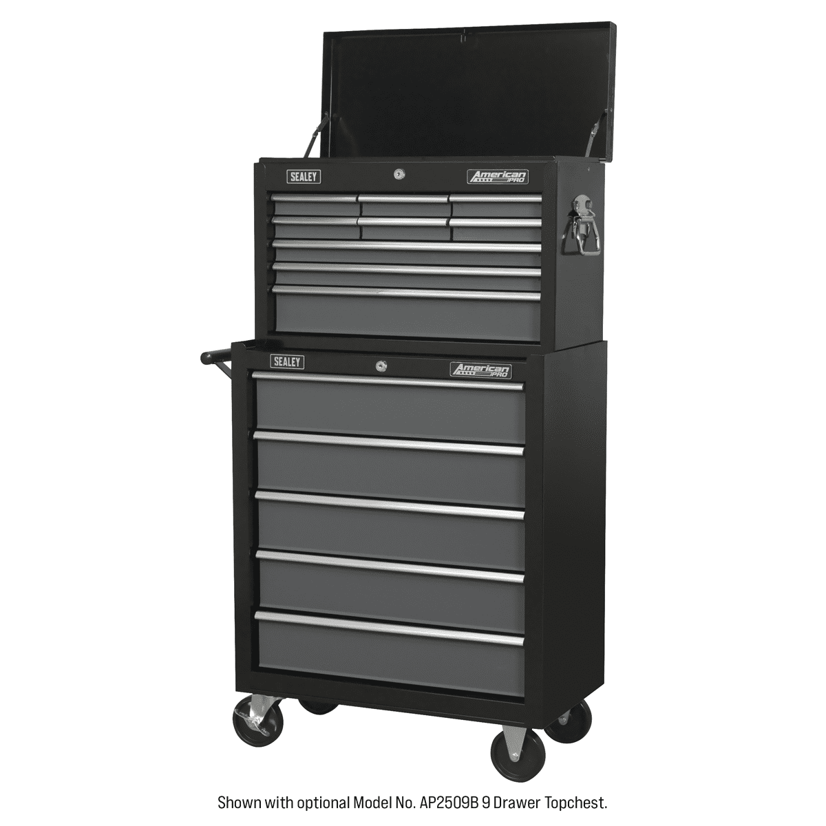 American PRO® Rollcab 5 Drawer - Black/Grey - Image 2