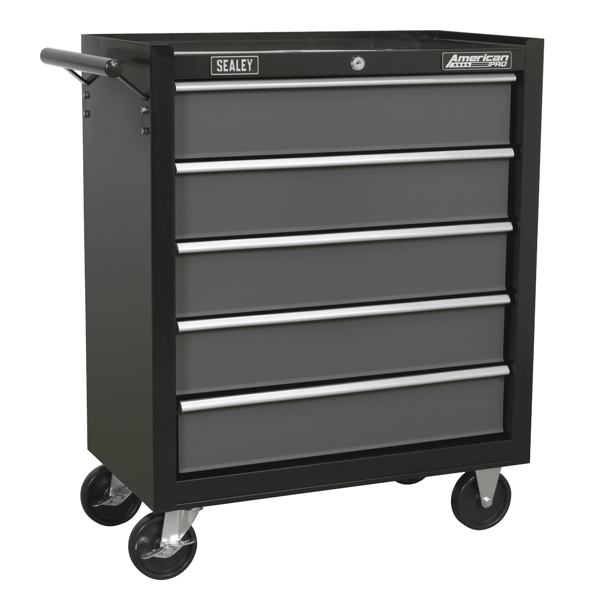 American PRO® Rollcab 5 Drawer - Black/Grey - Image 6