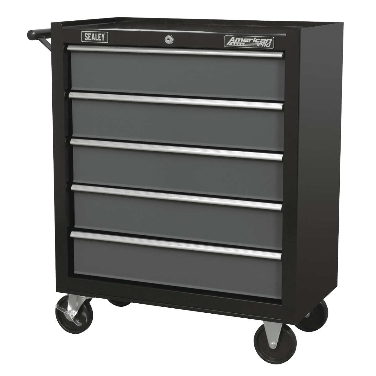 American PRO® Rollcab 5 Drawer - Black/Grey - Image 7