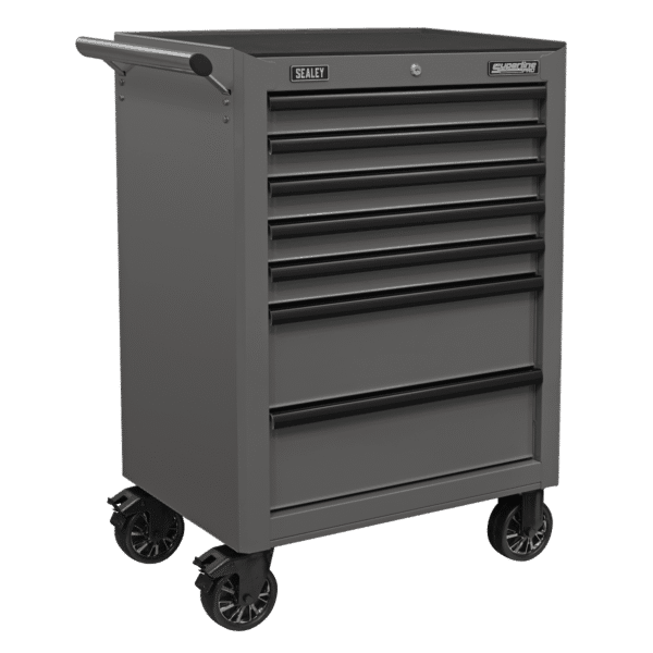 Superline PRO® Rollcab 7 Drawer - Grey/Black