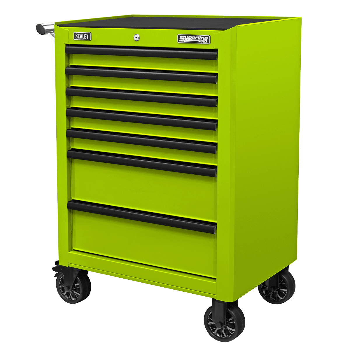 Superline PRO® Rollcab 7 Drawer - Green/Black - Image 3