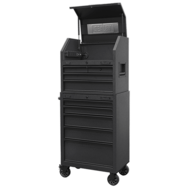 Superline PRO® Black Edition Tool Chest Combination with 9 Soft Close Drawers & Power Bar