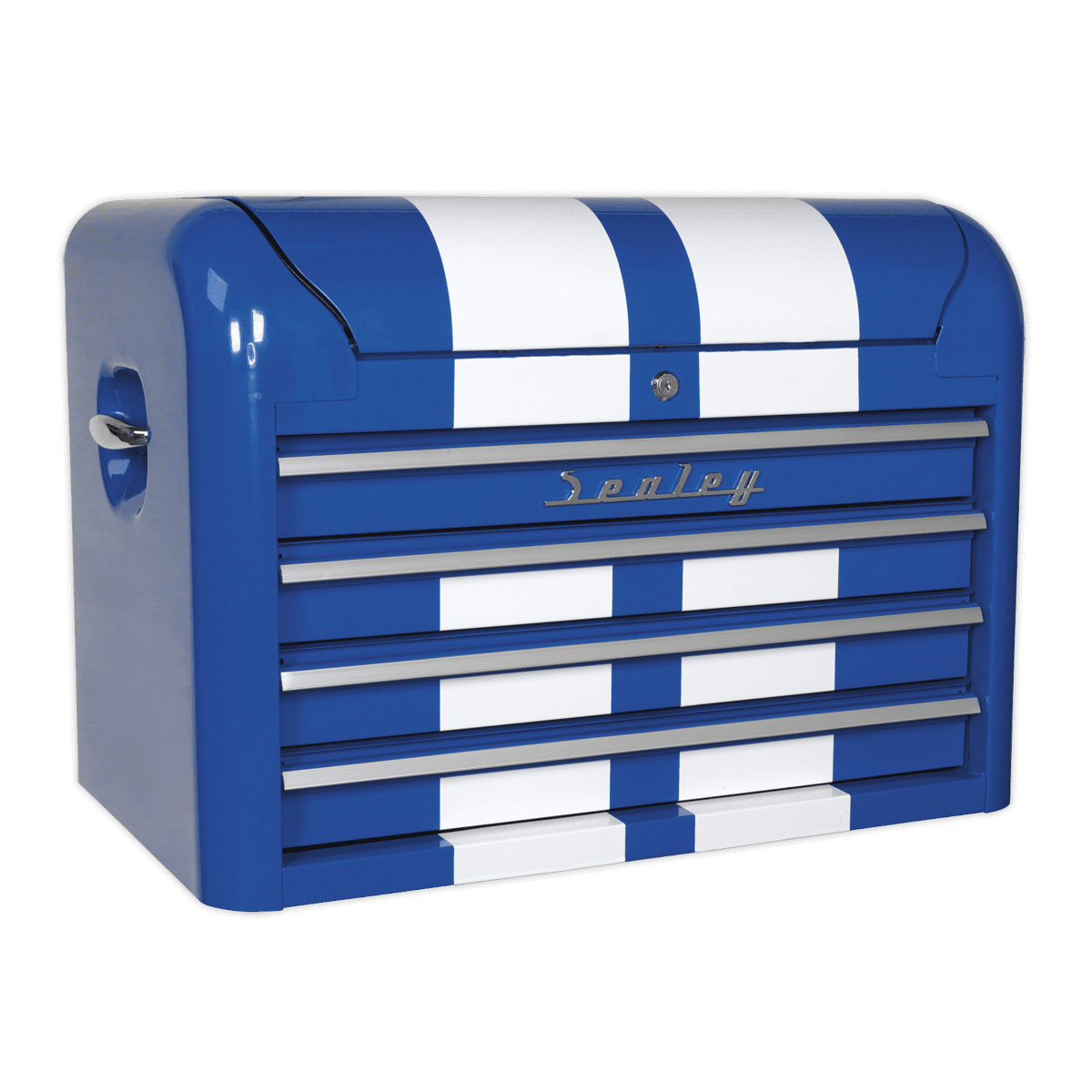 Premier™ Retro Style Topchest 4 Drawer - Blue with White Stripes - Image 2