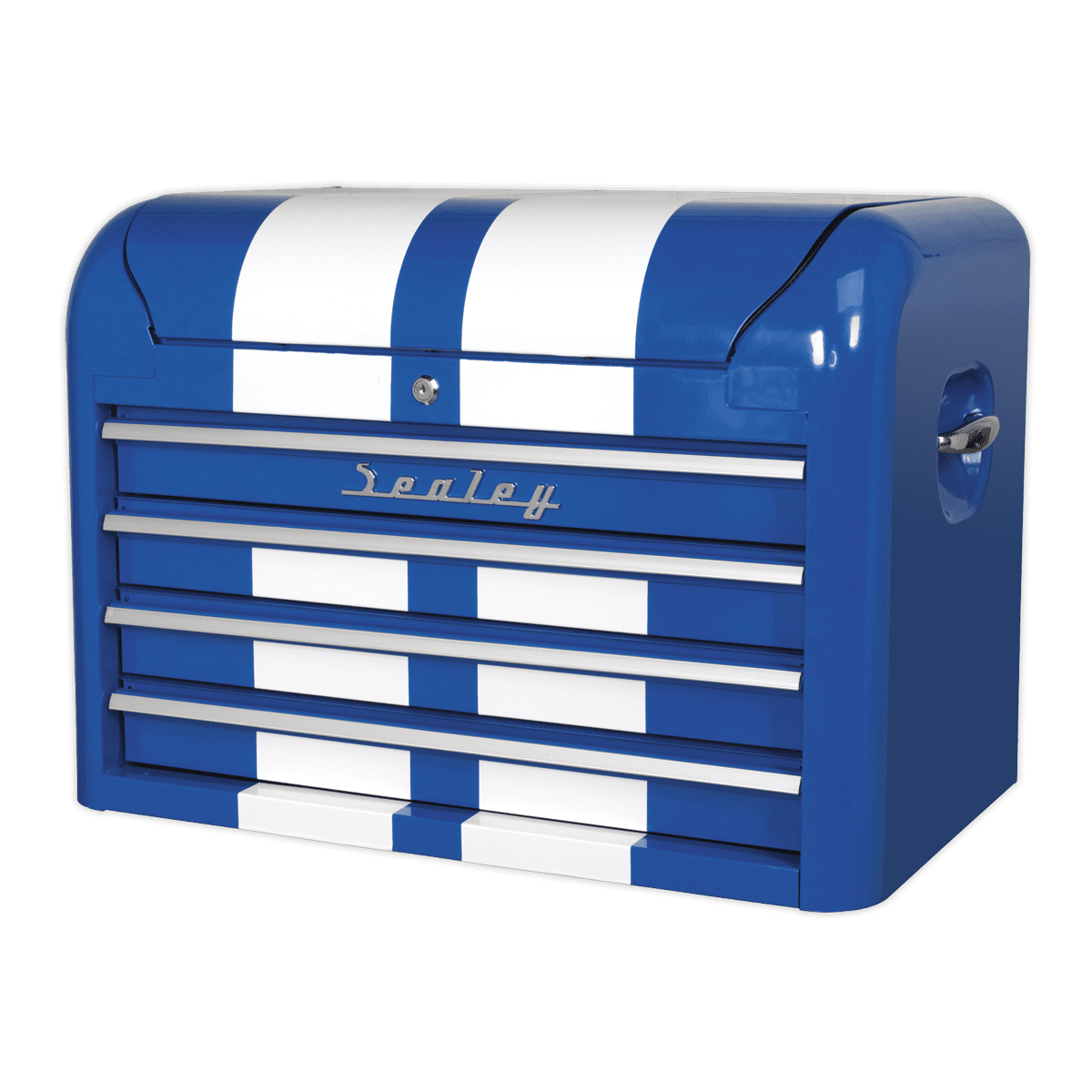 Premier™ Retro Style Topchest 4 Drawer - Blue with White Stripes - Image 3