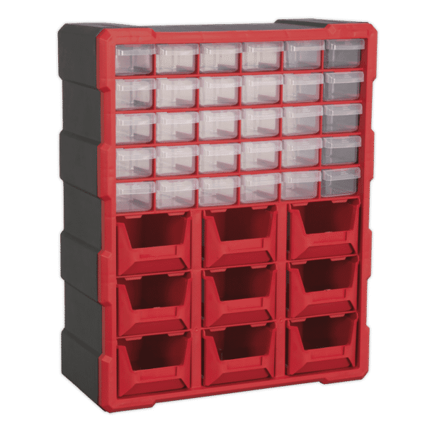 Cabinet Box 39 Drawer - Red/Black