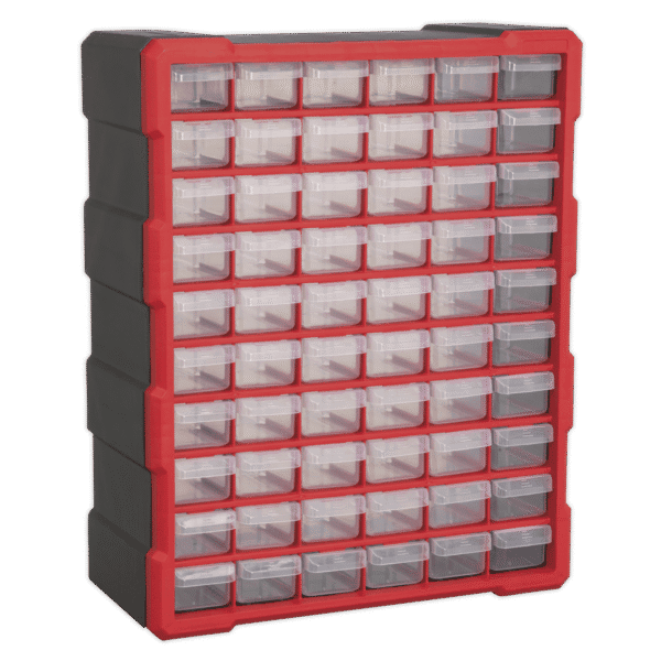 Cabinet Box 60 Drawer - Red/Black