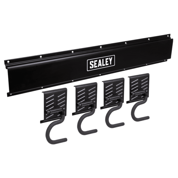 Wall Mounting Storage Rail with 4 Hooks