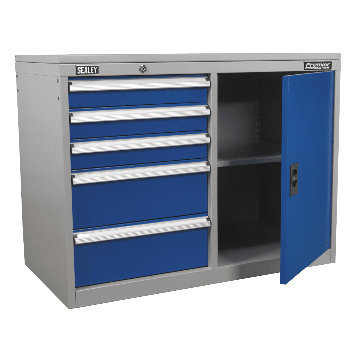 Premier Industrial™ Cabinet/Workstation with 5 Drawers & 1 Shelf - Image 12