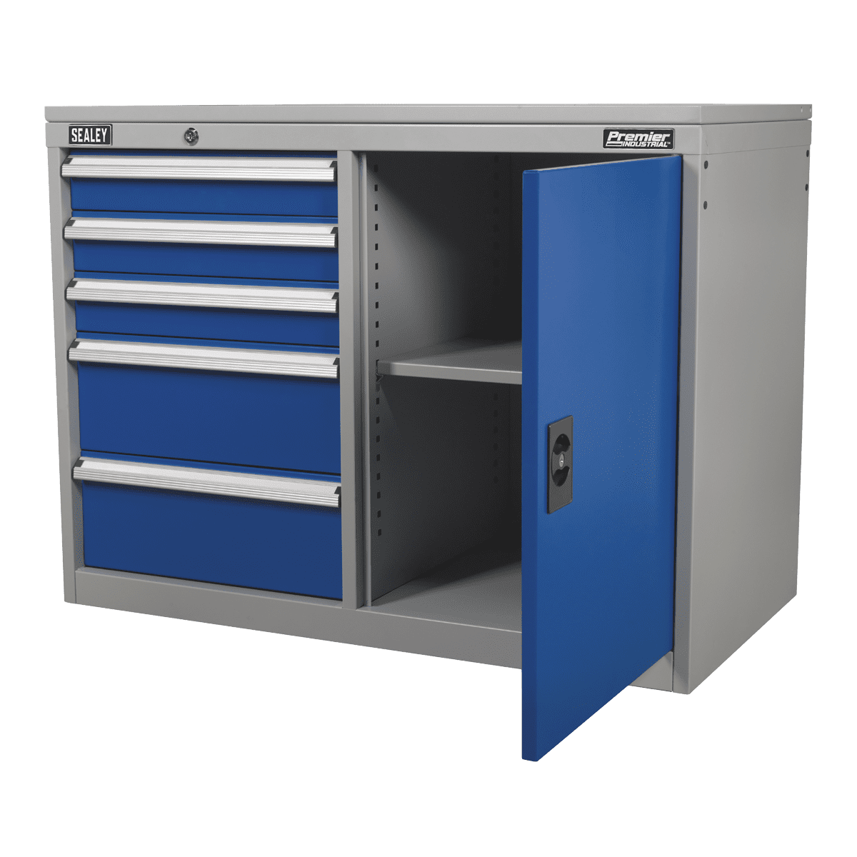 Premier Industrial™ Cabinet/Workstation with 5 Drawers & 1 Shelf - Image 13