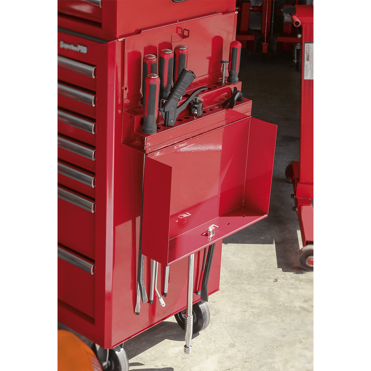 Side Cabinet for Long Handle Tools - Red - Image 4