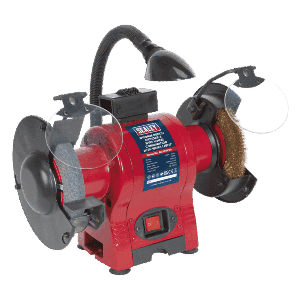 150mm Bench Grinder & Wire Wheel Combination with Worklight 250W/230V