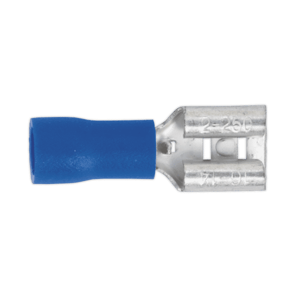 Push-On Female Terminal 6.3mm, Blue - Pack of 100